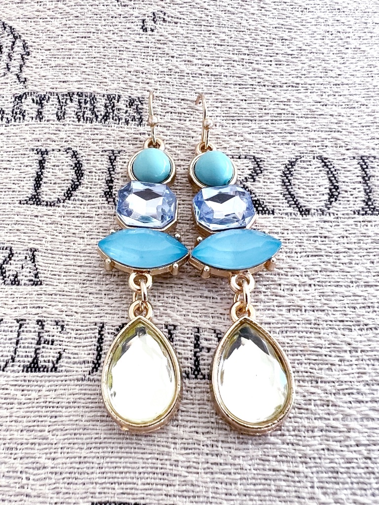 Mixed Stone Drop Earrings